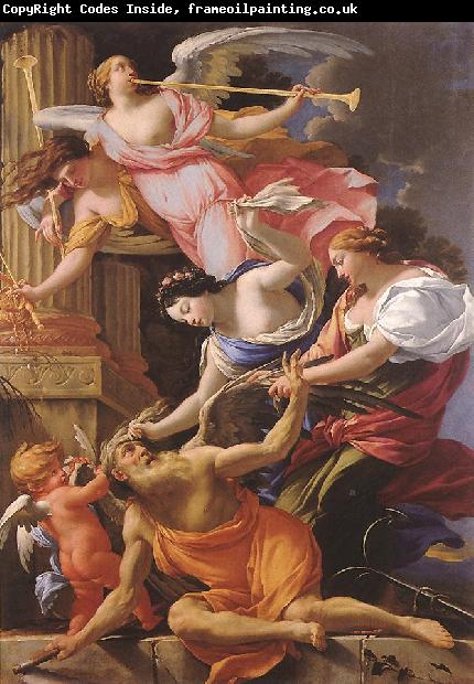 Simon Vouet Saturn, Conquered by Amor, Venus and Hope
